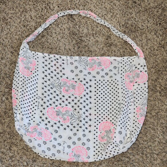 Free People Beach Tote Bag Sea Floral Light Weight Sheer Fabric Bohemian - Picture 4 of 5